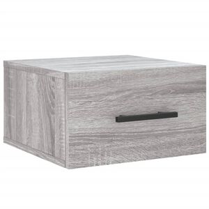 vidaXL Нощно шкафче за стенен монтаж, сив сонома, 35x35x20 см