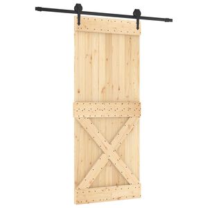 vidaXL Преплъзваща се врата Естествено и черно 85 x 210 cm