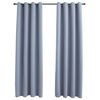 vidaXL Затъмняващи завеси с метални халки, 2 бр, сиви, 140x245 см
