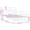 vidaXL Метална рамка за легло с горна и долна табла, черна, 120x190 см