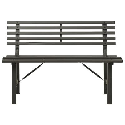 vidaXL Градинска пейка, 110 см, стомана, черна