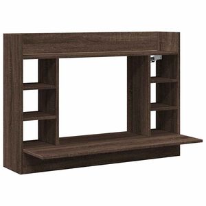 vidaXL Бюро за стенен монтаж, кафяв дъб, 105x48x75 см, инженерно дърво