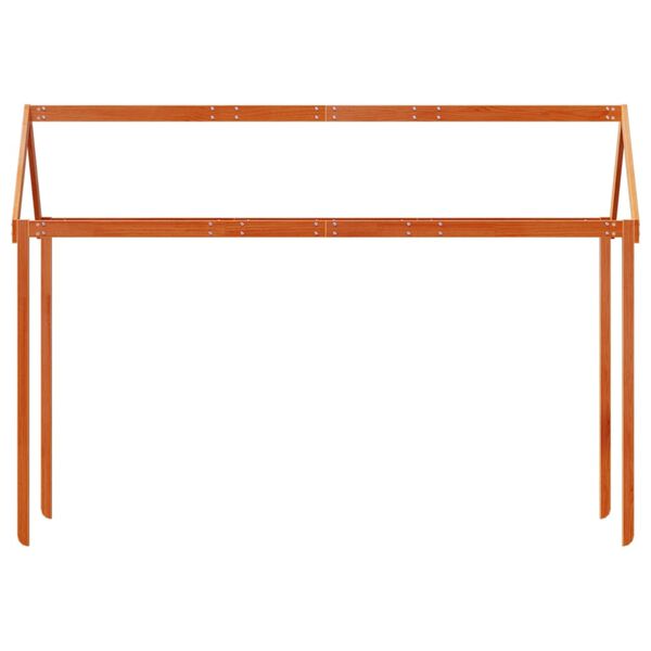 vidaXL Покрив за детско легло восъчнокафяв 217x85,5x154 см бор масив