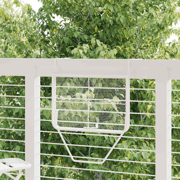 vidaXL Балконска масичка, бяла, 60x40 см, стомана