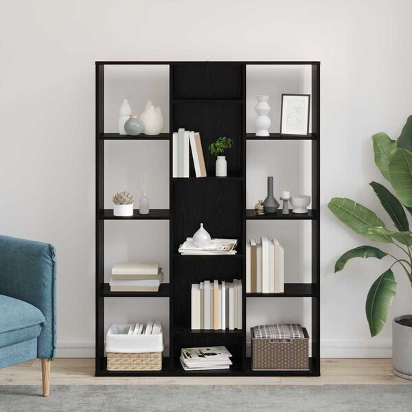 vidaXL Разделител за стая Черния дъб 100 x 24 x 140 см Инженерно дърво