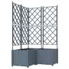 vidaXL Градинска саксия 3 бр. Светлосиво 80 x 80 x 143 см ПП