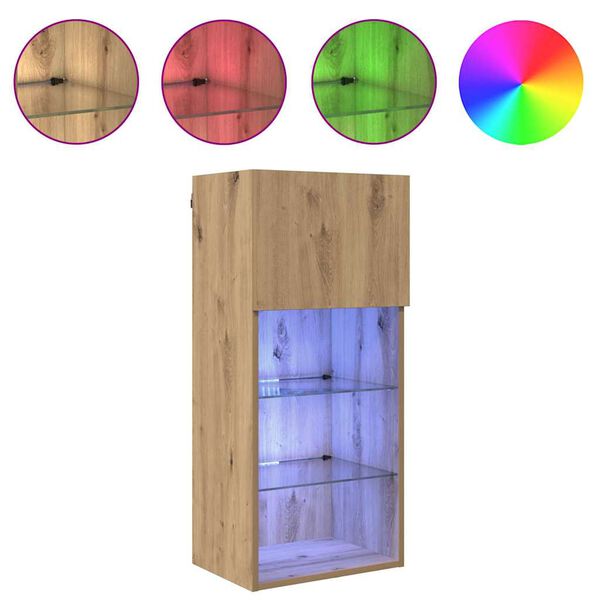 vidaXL Стенен телевизионен шкаф Дъб 40,5 x 30 x 90 см Инженерно дърво