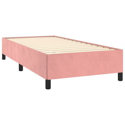 vidaXL Рамка за легло, розова, 90x200 см, кадифе