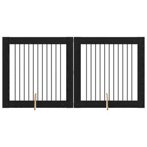 vidaXL Врата за кучета с поставки 2 pcs Черен дъб 100 x 100 cm