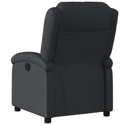 vidaXL Електрически наклоняем стол, черен, естествена кожа