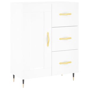 vidaXL Сайдборд, бял, 69,5x34x90 см, инженерно дърво