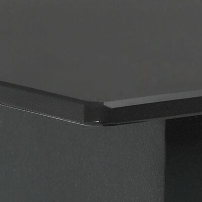 vidaXL Градинска трапезна маса, черна, 150x80x74 см, стомана и стъкло