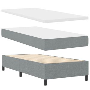 vidaXL Легло с пружинирана основа Светлосиво 90 x 190 cm текстил