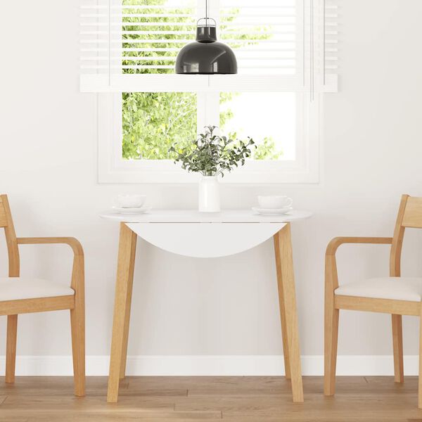 vidaXL трапезна маса естествено масивно дърво гума