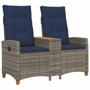 vidaXL Люлееща се пейка с маса 2 -Seater 126 x 65 x 112 см полиратан