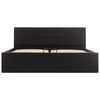 vidaXL Легло с повдигащ механизъм, черно, изкуствена кожа, 160x200 cм