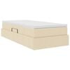 vidaXL Легло с място за съхранение и матрак Крем 90 x 190 cm Полиестер