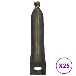 vidaXL Пясъчни торби, 25 бр, тъмнозелени, 103x25 см, HDPE