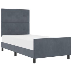 vidaXL Легло с пружинирана основа Тъмносив 80 x 200 cm Кадифе