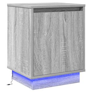 vidaXL Нощен шкаф Сив 39 x 34,5 x 50 см Инженерна дървесина