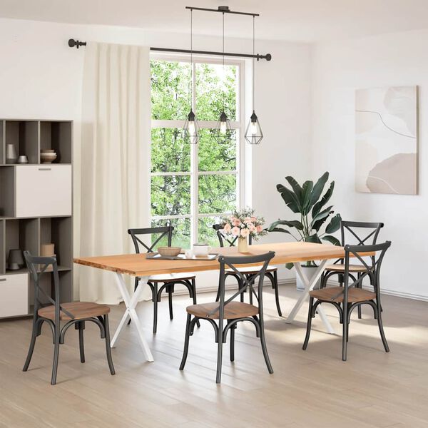 vidaXL Крака за трапезна маса, X-образни, 2 бр., бели, 70x(72-73) см, стомана