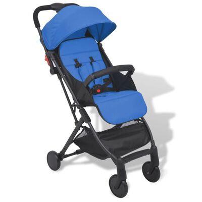 vidaXL Детска сгъваема количка Pocket Buggy, синя, 89x47,5x104 cм
