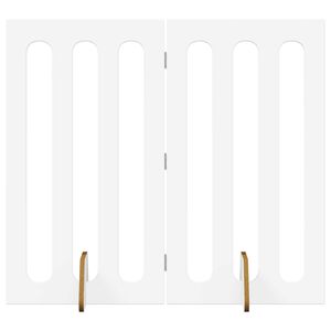 vidaXL Сгъваема ограда за домашни любимци 2 pcs Бял 100,5 x 38 x 90 см