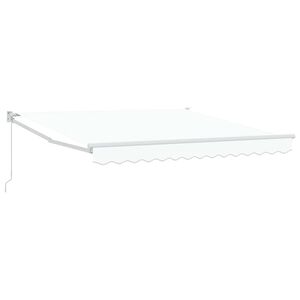 vidaXL Прибираща се тента Бяло 350 x 250 cm 100% полиестер и алуминий