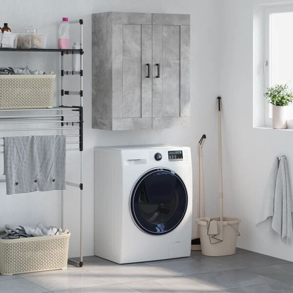 vidaXL Стенен шкаф бетонно сив 69,5x34x90 см инженерно дърво