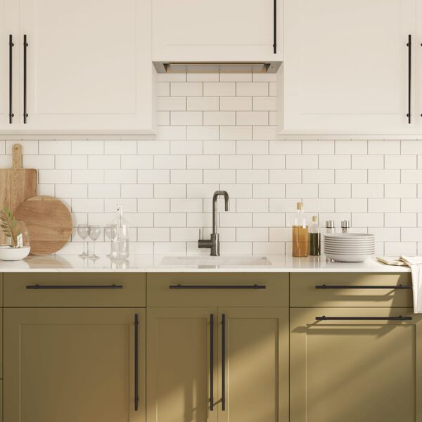 vidaXL Дръжки за шкафове, 20 бр, черни, 320 мм, неръждаема стомана