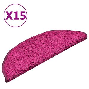 vidaXL Изтривалки за стълби, 15 бр., 56x17x3 см, розови, полукръгли