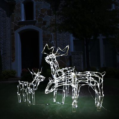 vidaXL Коледна украса, 3 светещи елена, 229 LED лампи
