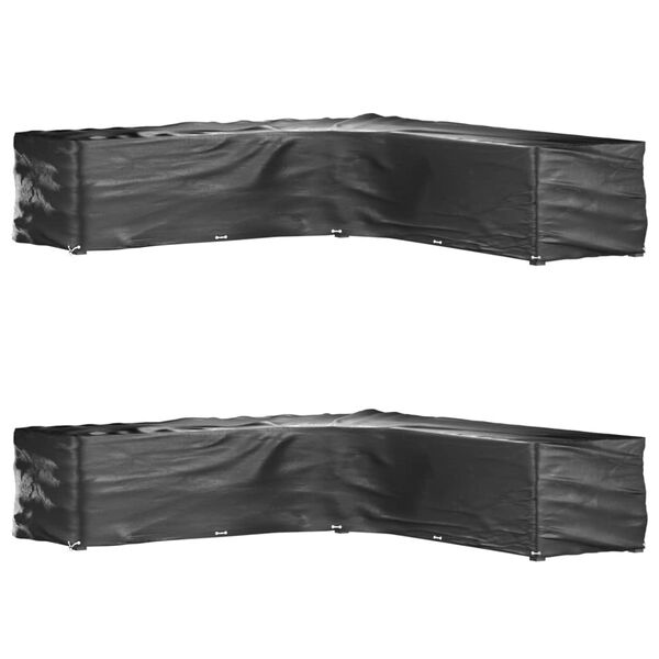 vidaXL Покривала за ъглови градински мебели 2 бр 20 капси 300x300x70см