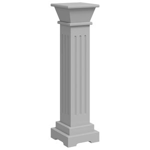 vidaXL Класическа стойка за цветя, квадратна, сива, 17x17x66 см, МДФ