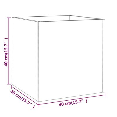 vidaXL Плантерна кутия, бяла, 40x40x40 см, инженерно дърво
