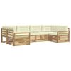 vidaXL Комплект дивани за открито 6 pcs Бяло и кремаво