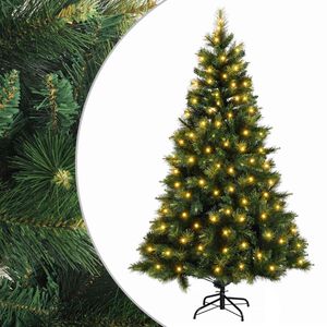 vidaXL Изкуствено коледно дърво с хингед 120 см 150 LED светодиода