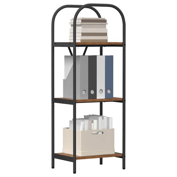 vidaXL Рафт за книги Старо дърво 40 x 30 x 109 см Инженерно дърво