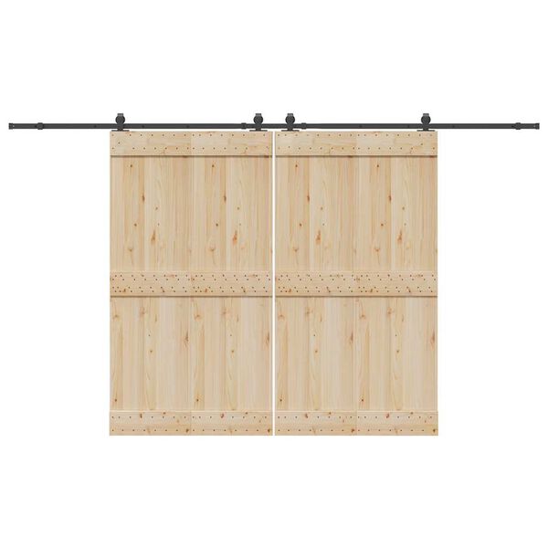 vidaXL Комплект механизъм за плъзгаща врата, 366 см, стомана, черен