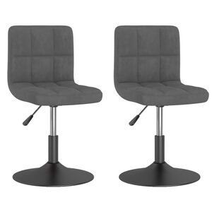 vidaXL Въртящи се трапезни столове, 2 бр, тъмносиви, кадифе