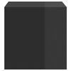 vidaXL Стенни шкафове, 2 бр, черен гланц, 37x37x37 см, инженерно дърво
