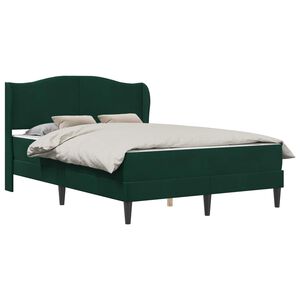 vidaXL Рамка за легло с таблото Тъмнозелено 140 x 190 cm Кадифе