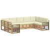 vidaXL Комплект секционен диван 9 pcs Бяло и кремаво Полиестер
