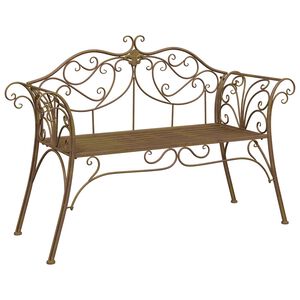 vidaXL Градинска пейка 2-Брой места 130 x 47 x 90 см Стомана