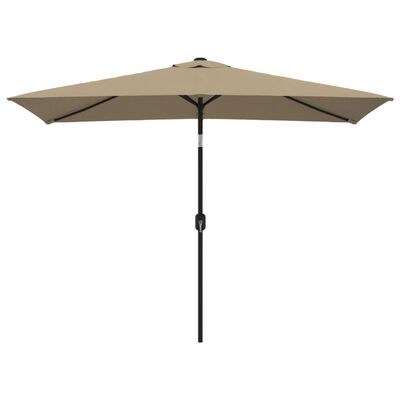 vidaXL Градински чадър с метален прът, 300x200 см, таупе