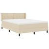vidaXL Легло с пружинирана основа с матрак Крем 190 x 140 см Полиестер