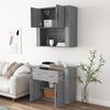 vidaXL Висок шкаф, сив сонома, инженерно дърво