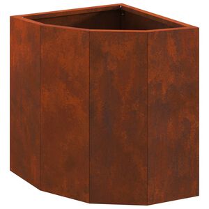 vidaXL Ъглов сандък за цветя Ръждясало 30 x 30 x 35 см