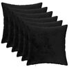 vidaXL Калъфка за възглавница 6 pcs HEERLEN Черно 30 x 30 cm Фланела
