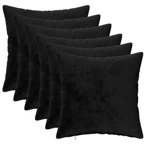 vidaXL Калъфка за възглавница 6 pcs HEERLEN Черно 30 x 30 cm Фланела